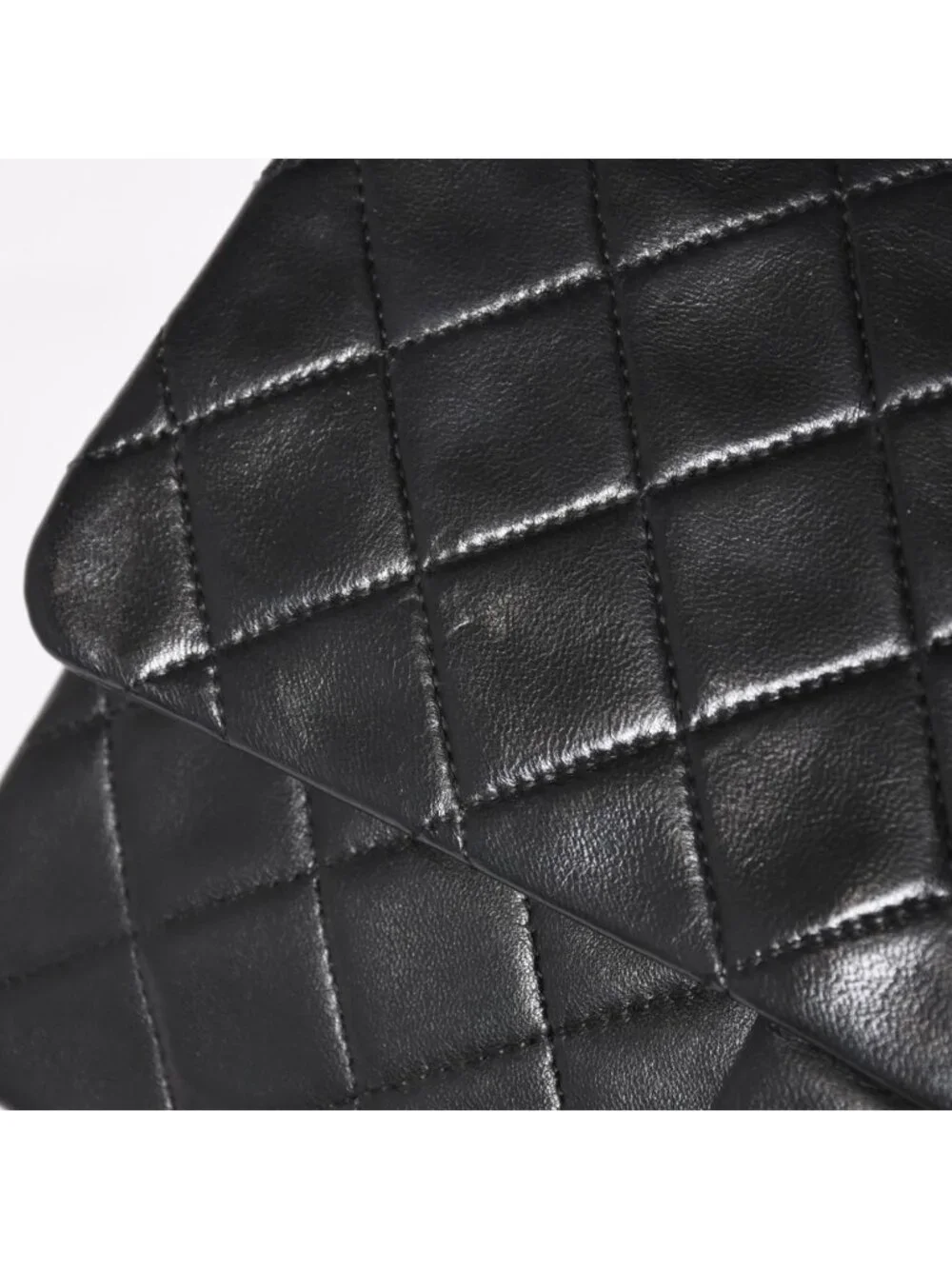 Chanel Quilted 25 Double Flap Chain Shoulder Bag CC Logo Lambskin Black Gold